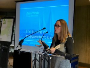 SDS SCotland Manager Jess Wade speaking at the AGM 2017