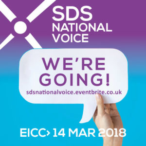 'We're going' logo for SDS National Event to highlight further programme announcement
